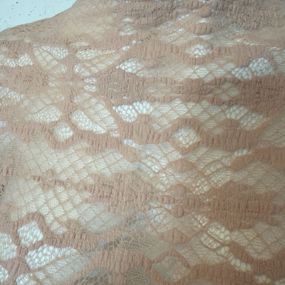 Coquette Dainty Lagenlook Y2K Ethereal Fairy BP FloralLace Top Blush M - Picture 2 of 6